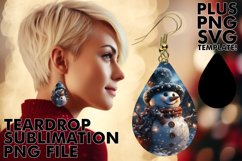 LUMINOUS TEARDROP EARRINGS Art PNG, Christmas Product Image 1