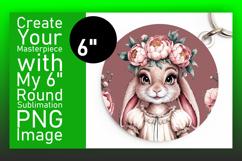 Whimsical Circle Design Car Coaster , Cute Bunny Product Image 1
