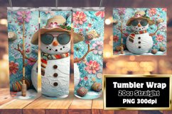 Winter Holiday Snowman Tumbler Wrap 20oz Seasonal Joy Product Image 1
