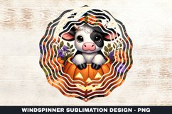 Halloween Cow Wind Spinner Sublimation Design Product Image 1