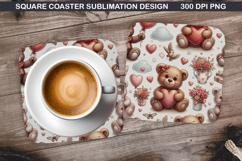 Valentine Coaster Sublimation, Valentine Coaster PNG Design Product Image 1