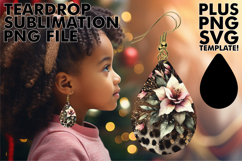 Chic Teardrop Earrings Sublimation, Leopard Prints Product Image 1