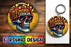 Radiant Round Sublimation Coasters, Skull Product Image 1