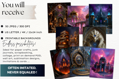 Arcane Citadel Realms Fantasy Backdrop and Junk Journal Kit Product Image 2