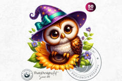 Cute Autumn Animals &amp; Sunflowers - Thanksgiving Clipart Product Image 10