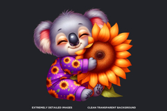 Cute Autumn Animals &amp; Sunflowers - Thanksgiving Clipart Product Image 3