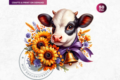 Cute Autumn Animals &amp; Sunflowers - Thanksgiving Clipart Product Image 5