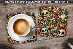 Halloween Coaster Sublimation, Halloween Coaster PNG Design Product Image 1