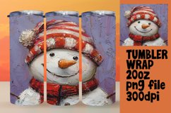 Snowman Wrap Sublimation - Christmas Tumbler 20oz PNG Product Image 1