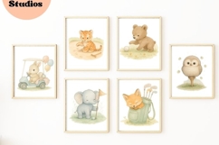 10 PNG Baby Woodland Animals Nursery Bundle with Bonus! Product Image 4