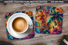 Tropical Coaster Sublimation, Summer Coaster PNG Design Product Image 1