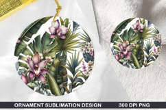Flowers Stained Glass Ornament PNG, Digital Download File Product Image 1