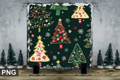 Christmas Tree Square Sublimation Slate Design Product Image 1