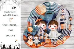 Cute Halloween Wind Spinner Print, Halloween Pumpkins PNG Product Image 1