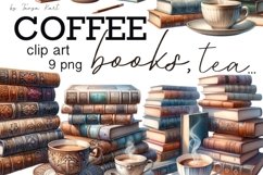 Coffee and Books Digital Clipart Product Image 1