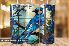 Stained Glass Blue Jay PNG Tumbler Design Product Image 1