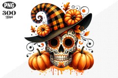 Halloween Skull Sublimation - Clipart PNG Design Product Image 1