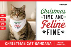 Christmas Cat Bandana Quotes SVG | Feline Fine Product Image 1
