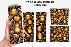 Skinny Tumbler 20oz Wrap Design,Halloween Tumbler PNG Design Product Image 1