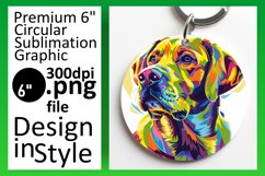 Creative Abstract Dog Round Design Keychain Pattern Product Image 1