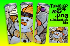 Winter 3D Snowman Tumbler Wrap Design Product Image 1
