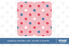 American 4th of July Coquette Polka Dot Seamless Pattern DTF Product Image 2