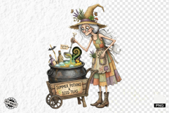 Whimsical Summer Witch Clipart Product Image 1