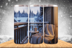 Winter Wonderland Snowflake PNG, Icy Tree 20oz Tumbler wrap Product Image 1