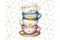 Princess Tea Party PNG Clipart with Teacups & Fancy Treats Product Image 2