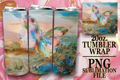 20oz Tumbler: Sparkly Butterfly Pattern Wrap Product Image 1