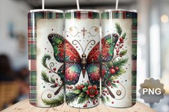 Christmas Butterfly Sublimation - 20 Oz Skinny Tumbler Product Image 1