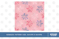 American 4th of July Patriotic Fireworks Seamless Pattern Product Image 2