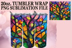 Colorful Stained Glass 20oz Tree Tumbler Wrap Sublimation Product Image 1