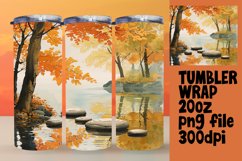 20oz Tumbler Wrap | Fall Watercolor Design for Sublimation Product Image 1