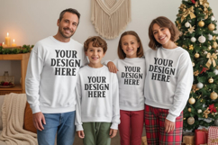 Christmas Family Matching T-Shirt Mockups | Holiday Group Product Image 1