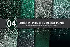 Emerald Green Glitz Digital Paper Product Image 1