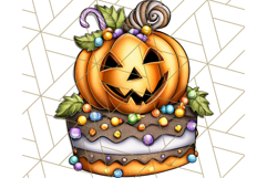 Whimsical Halloween Cake Clipart PNG, Spooky Desserts Product Image 2