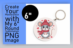 Bright Round Design Keychain Template , Valenines Animals Product Image 1