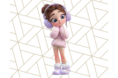 Kawaii Cozy Girl Clipart PNG, Pastel Fall Cozy Aesthetic Product Image 2