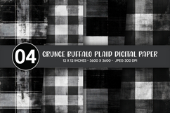 Grunge Buffalo Plaid Digital Paper Product Image 1