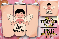 Cozy vibes 20oz tumbler wrap, Cupid Product Image 1