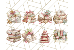 Christmas Book Clipart, Festive Reading PNG Illustrations Product Image 2