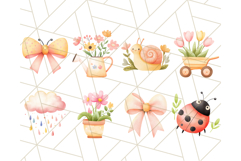 Pastel Watercolor Spring Clipart Bundle, Birds, Flowers Png Product Image 4