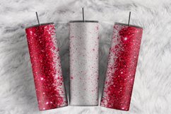Custom Name Red White Glitter Border 20 oz tumbler wrap Product Image 1