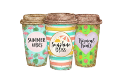 Summer Three Coffee Cups Clipart Product Image 9