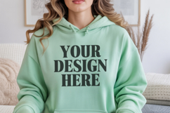 Dark Heather Gildan 18500 Hoodie Mockup ,Cozy Unisex Sweatsh Product Image 1