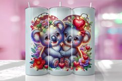 Valentine's Day Koala Tumbler Wrap Sublimation Design Product Image 1