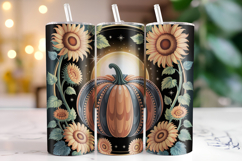 Halloween Pumpkin Tumbler Wrap | Sublimation | Tumblers Product Image 1