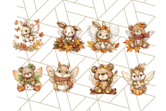 Fall Fairy Animal Clipart PNG, Woodland Creatures With Wings Product Image 2
