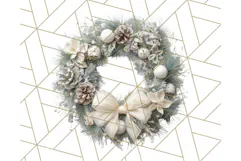 Christmas Wreath Clipart, Holiday Greenery PNG Illustrations Product Image 2
